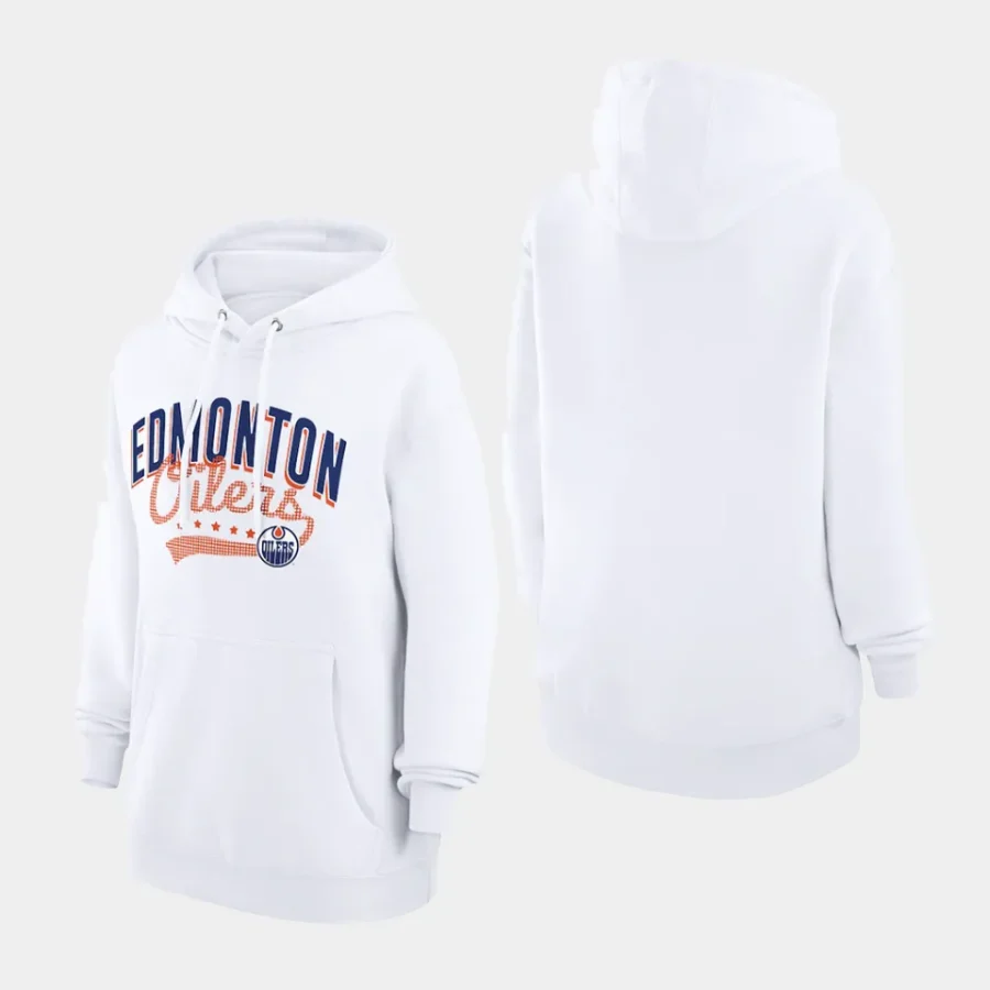 oilers women white filigree logo pullover g iii 4her by carl banks hoodie