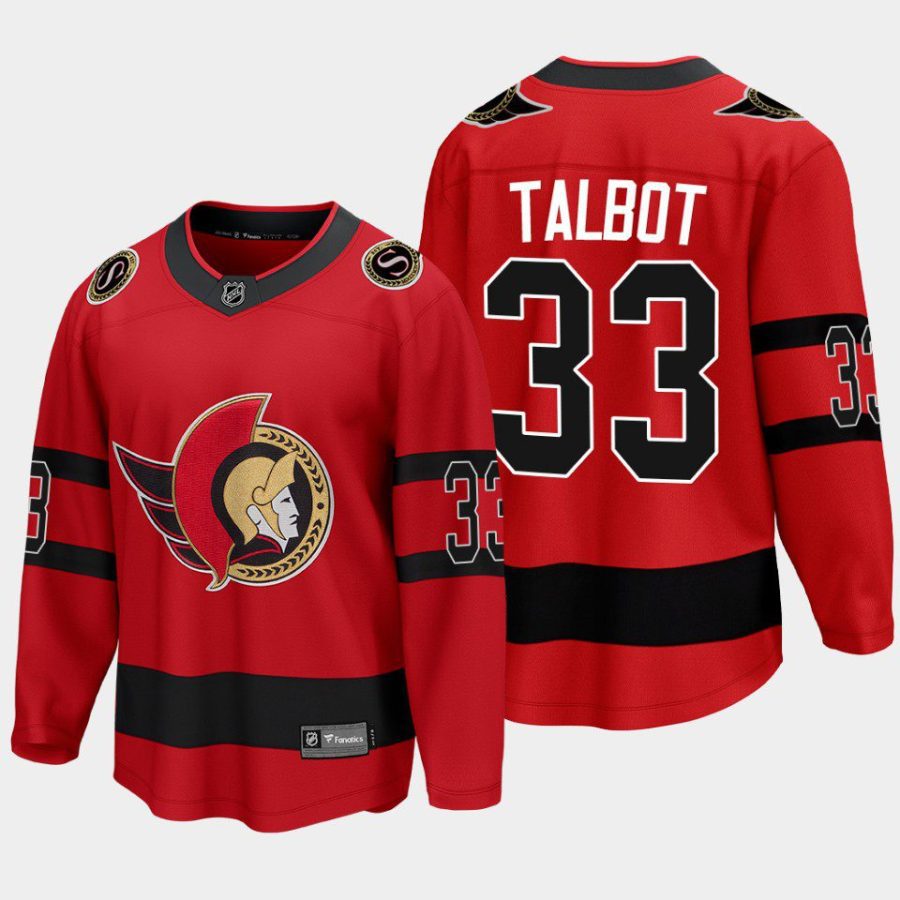 ottawa senators cam talbot special edition 2022 reverse retro jersey red