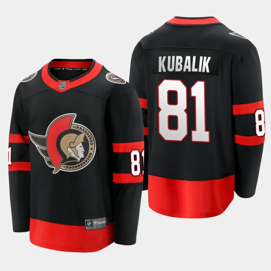 ottawa senators dominik kubalik home breakaway player jersey black