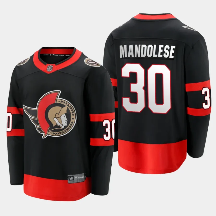 ottawa senators kevin mandolese home premier breakaway jersey black