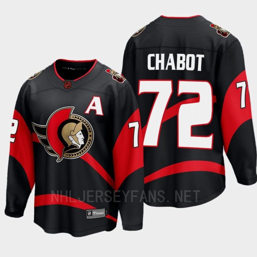 ottawa senators thomas chabot special edition 2.0 2022 breakaway player retro jersey black