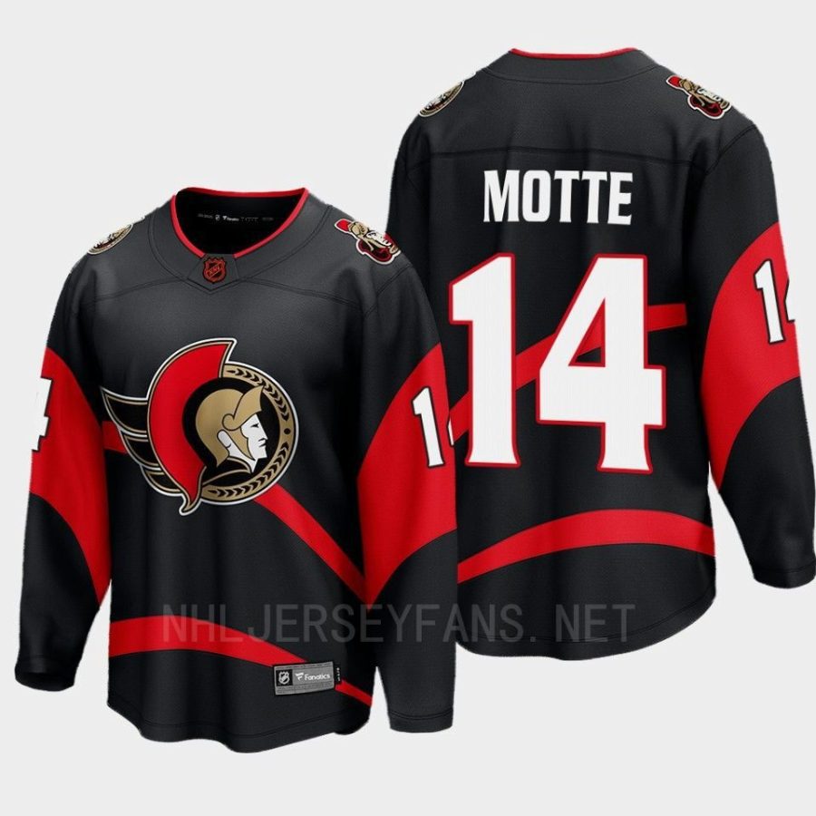 ottawa senators tyler motte special edition 2.0 2022 breakaway player retro jersey black