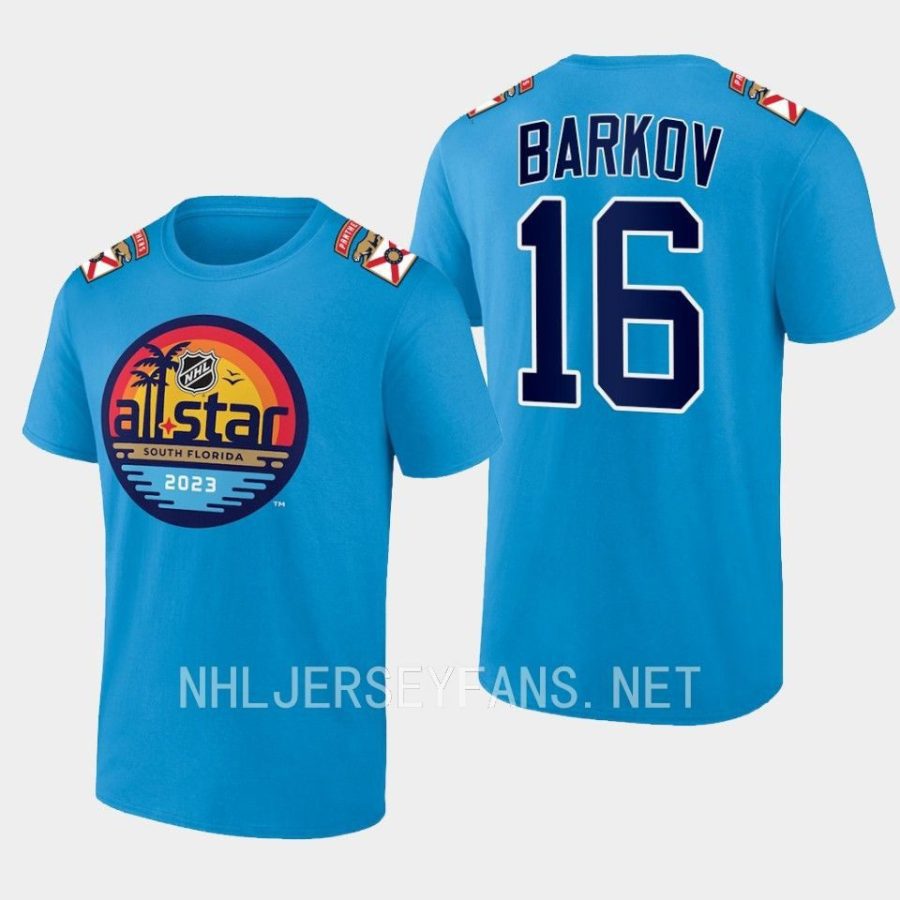 panthers aleksander barkov blue 2023 nhl all star primary logo t shirt