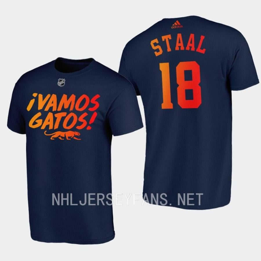 panthers marc staal navy vamos gato night t shirt