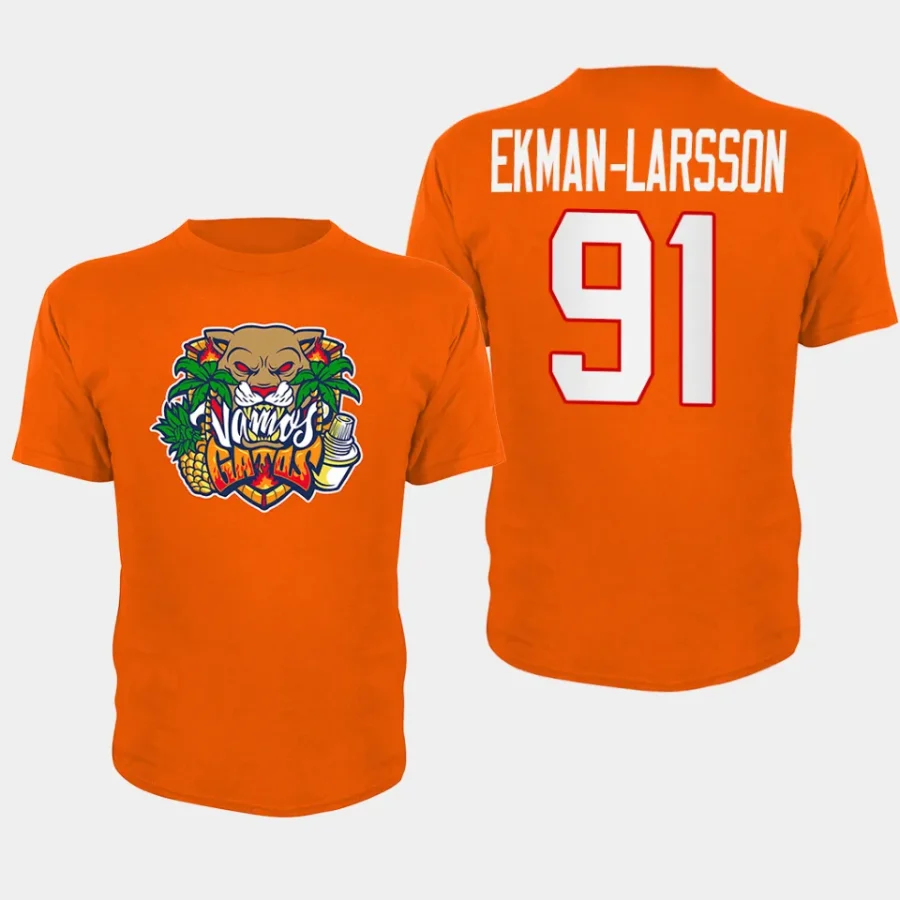 panthers oliver ekman larsson orange cotton 2024 vamos gatos t shirt