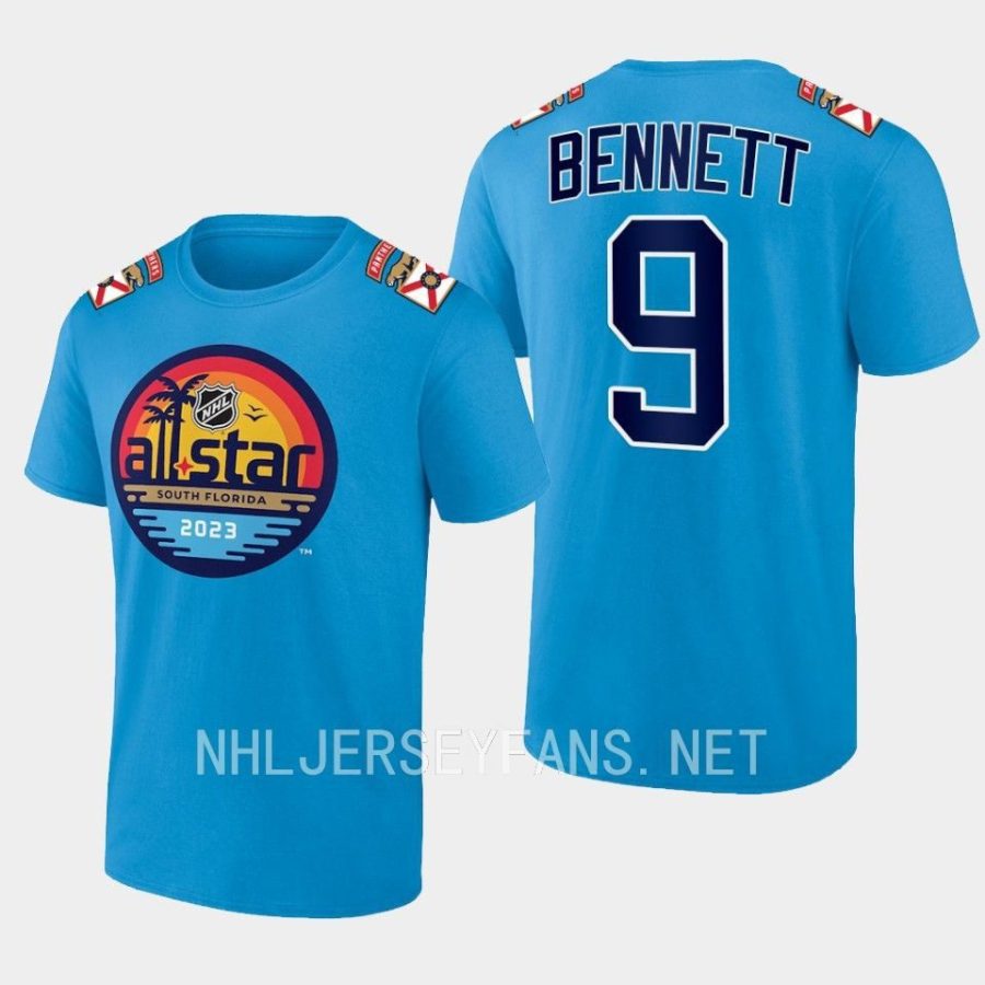 panthers sam bennett blue 2023 nhl all star primary logo t shirt