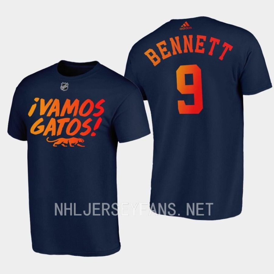 panthers sam bennett navy vamos gato night t shirt