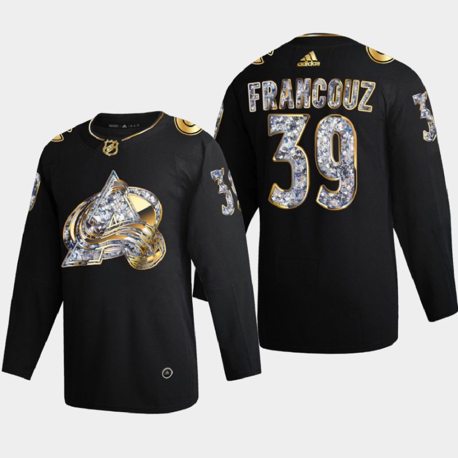 pavel francouz avalanche black 2022 stanley cup playoffs diamond edition authentic jersey