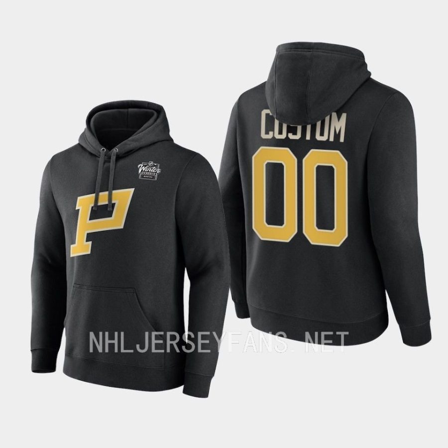 penguins custom black 2023 winter classic primary logo hoodie