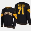 penguins evgeni malkin black faceoff starter pullover sweatshirt