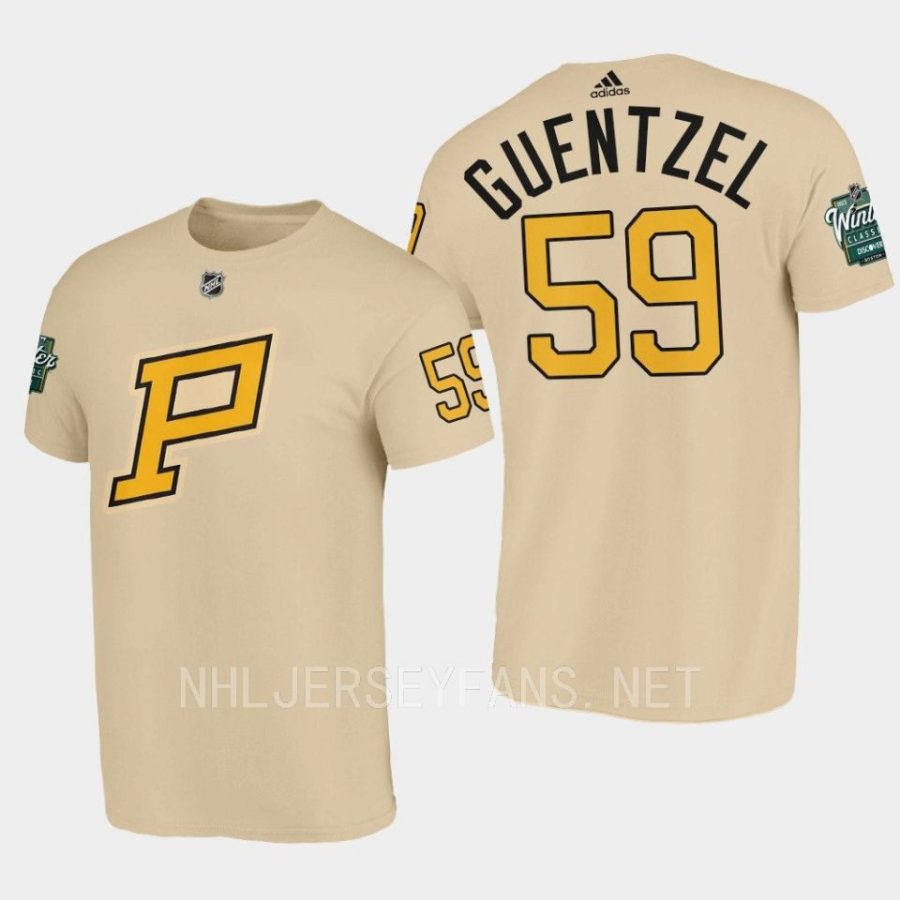 penguins jake guentzel cream 2023 winter classic primary logo t shirt