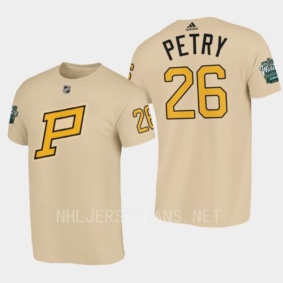 penguins jeff petry cream 2023 winter classic primary logo t shirt