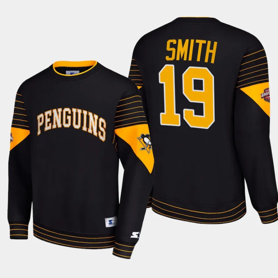 penguins reilly smith black faceoff starter pullover sweatshirt