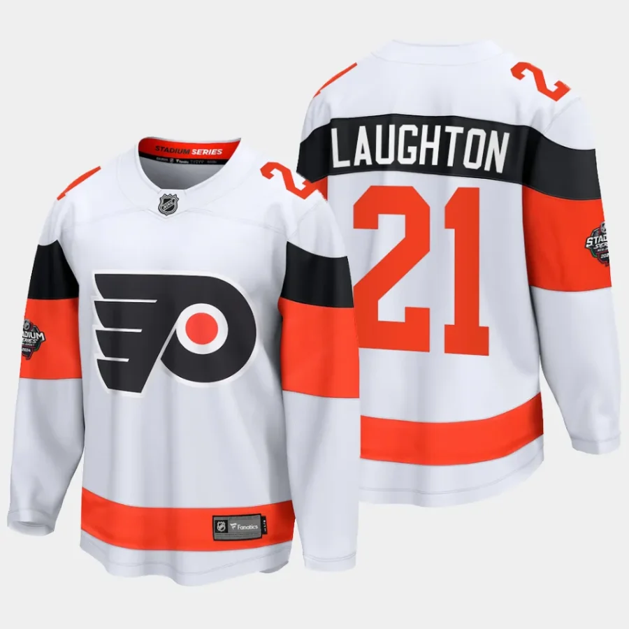 philadelphia flyers scott laughton 2024 nhl stadium series breakaway player jersey white