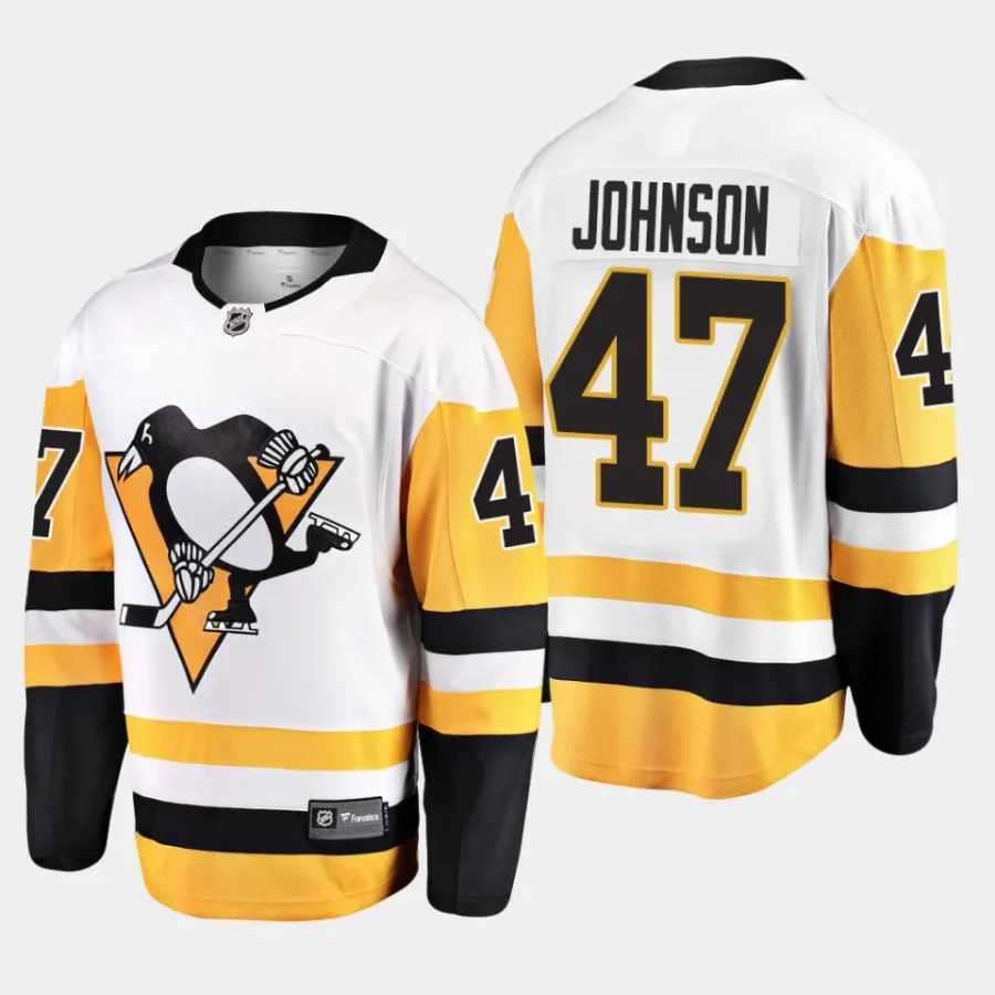 pittsburgh penguins adam johnson away breakaway player jersey white