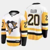 pittsburgh penguins lars eller away breakaway player jersey white