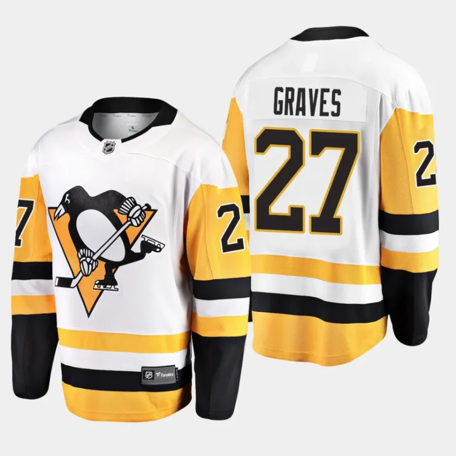 pittsburgh penguins ryan graves away breakaway player jersey white