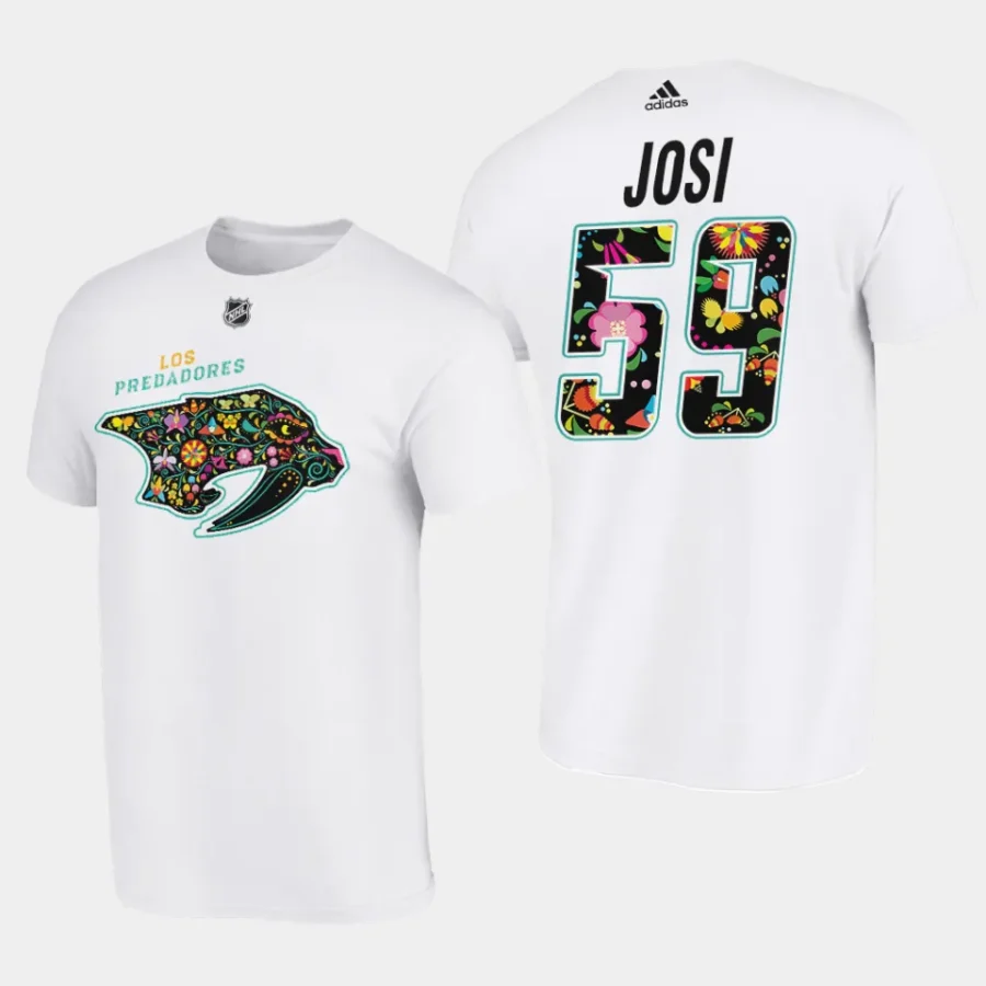 predators roman josi white 2023 hispanic heritage latina t shirt