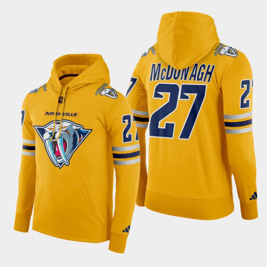 predators ryan mcdonagh gold reverse retro 2.0 pullover hoodie