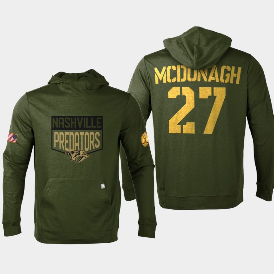 predators ryan mcdonagh olive 2022 salute to service levelwear pullover hoodie