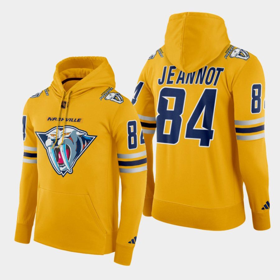 predators tanner jeannot gold reverse retro 2.0 pullover hoodie