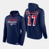 rangers blake wheeler navy authentic pro pullover hoodie