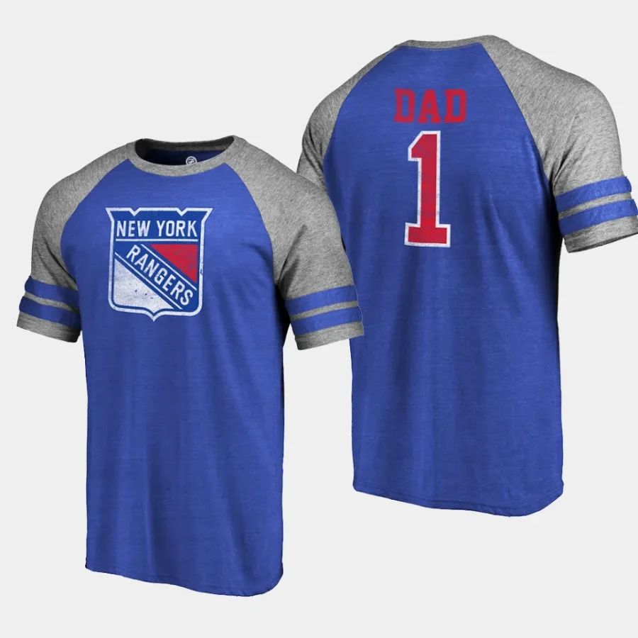 rangers royal fathers day greatest dad raglan tri blend t shirt