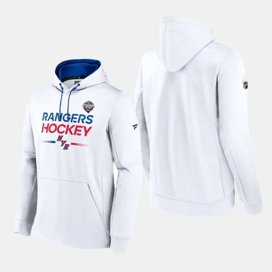 rangers white 2024 nhl stadium series authentic pro pullover hoodie