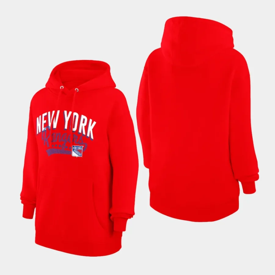 rangers women red filigree logo pullover g iii 4her by carl banks hoodie