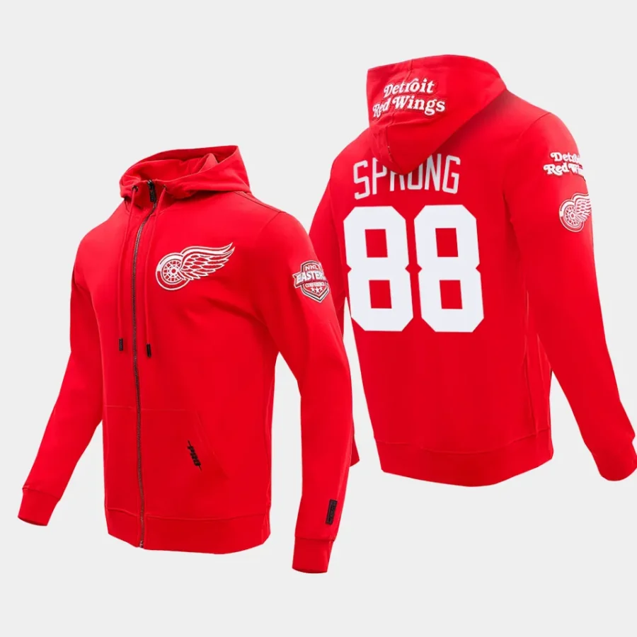 red wings daniel sprong red classic chenille full zip jacket hoodie