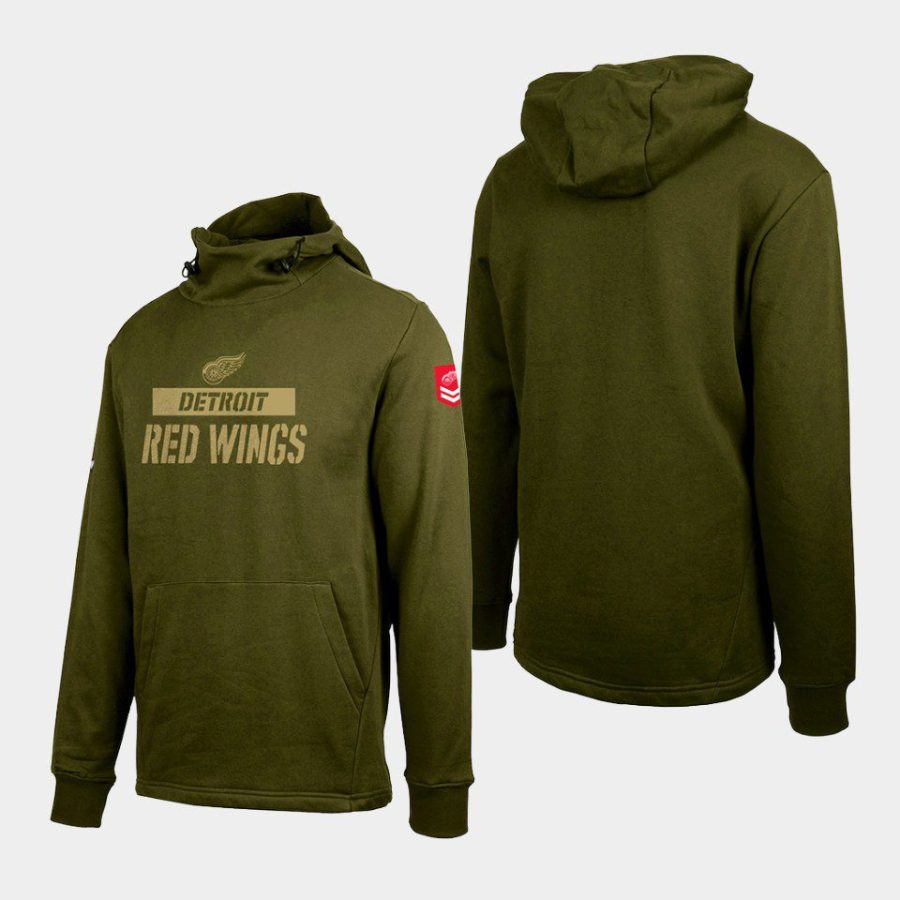 red wings olive thrive levelwear pullover hoodie