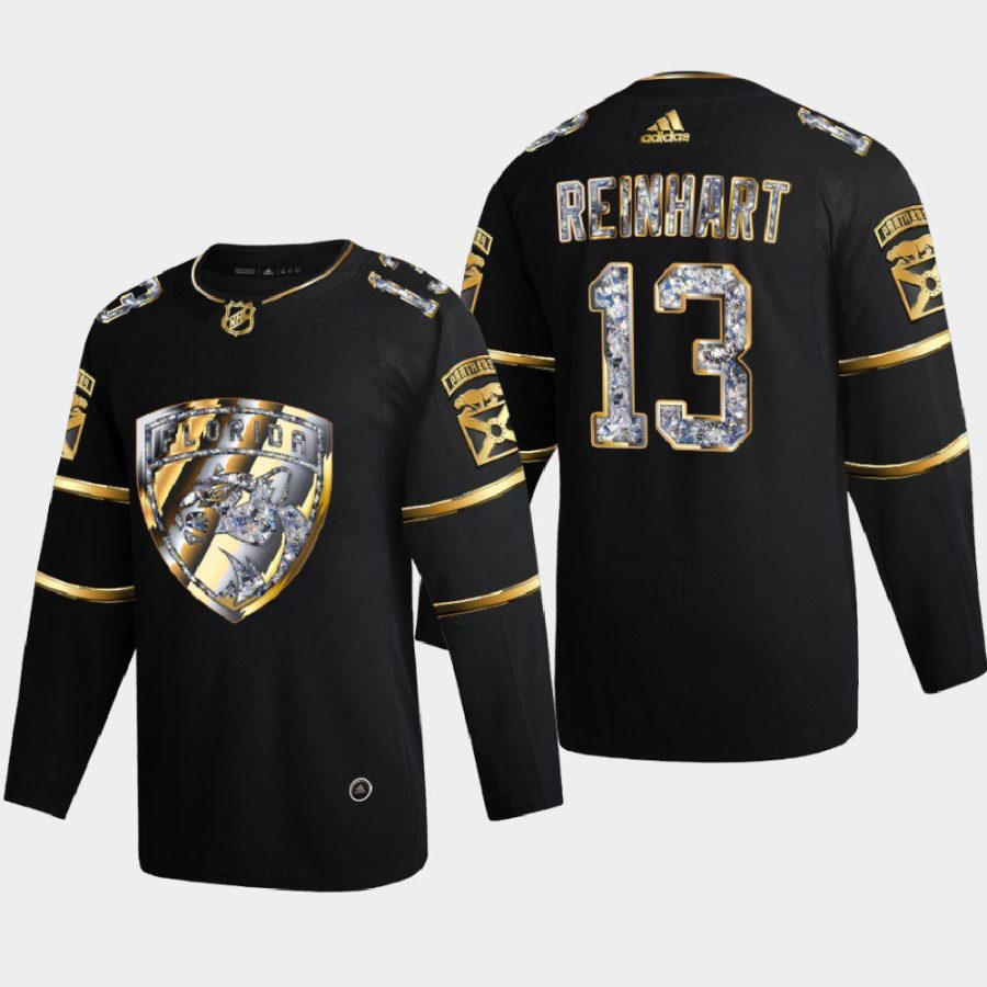 sam reinhart panthers black 2022 stanley cup playoffs diamond edition authentic jersey