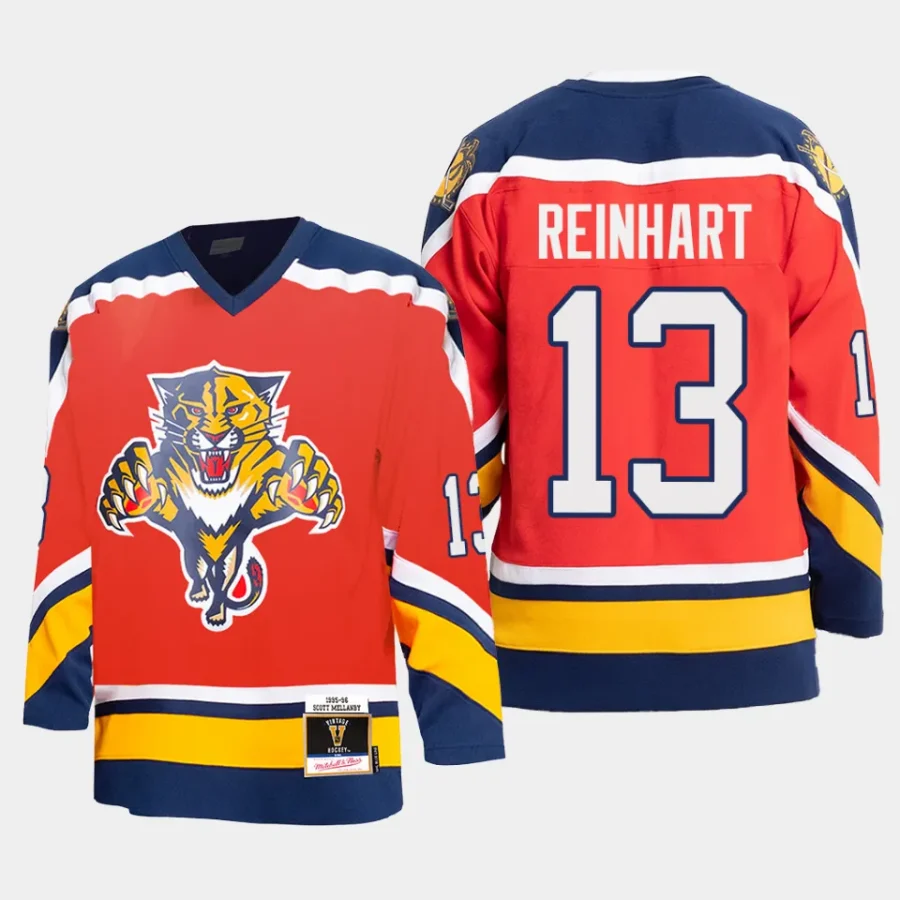 sam reinhart panthers red 95 96 authentic blue line jersey