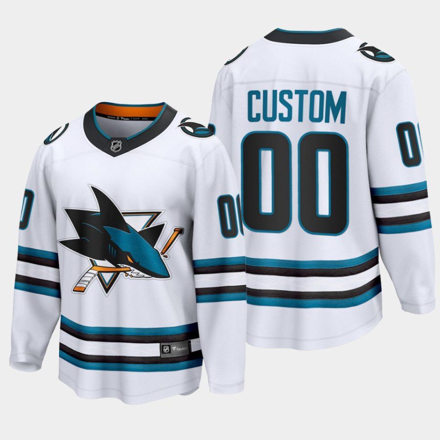 san jose sharks custom away 2022 23 the evolve jersey white