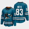 san jose sharks matt nieto home 2022 23 the evolve jersey teal