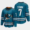 san jose sharks nico sturm home 2022 23 the evolve jersey teal