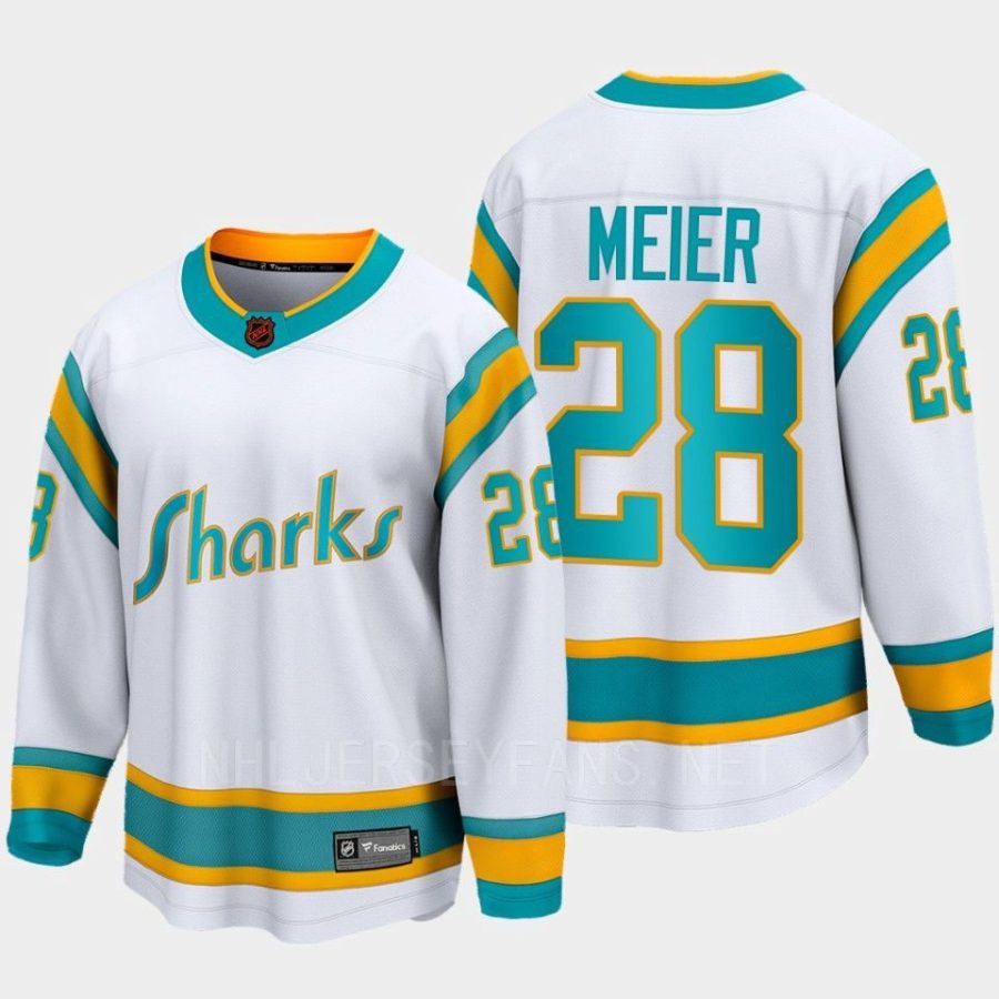 san jose sharks timo meier special edition 2.0 2022 breakaway player retro jersey white