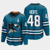 san jose sharks tomas hertl home 2022 23 the evolve jersey teal