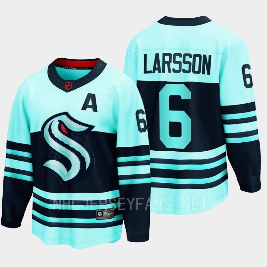 seattle kraken adam larsson special edition 2.0 2022 breakaway retro jersey teal