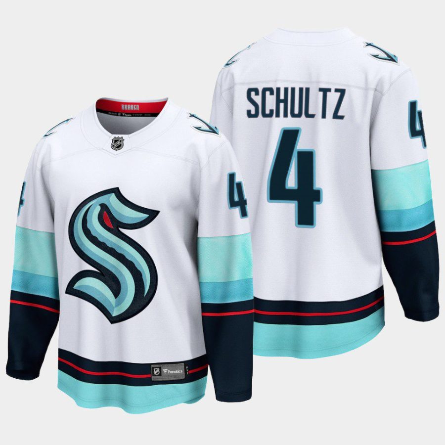 seattle kraken justin schultz away 2022 breakaway player jersey white