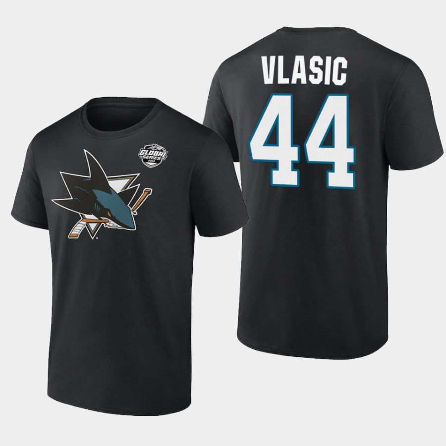 sharks marc edouard vlasic black 2022 nhl global series t shirt