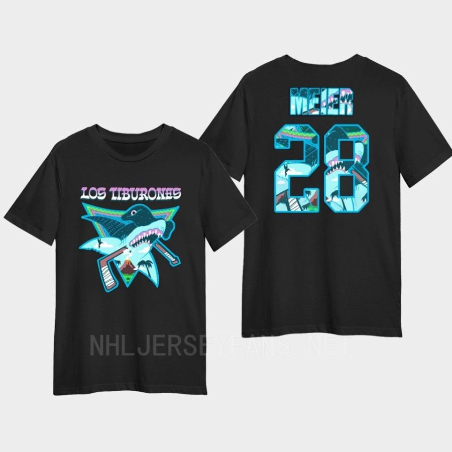 sharks timo meier black 2022 los tiburones cotton t shirt