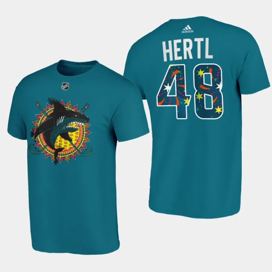 sharks tomas hertl teal diwali night t shirt