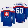 slovakia hockey jakub minarik 2022 iihf world championship away jersey blue