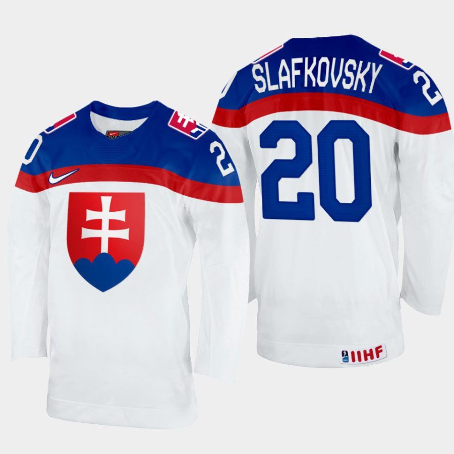 slovakia hockey juraj slafkovsky 2022 iihf world championship home jersey white