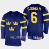 sweden victor sjoholm 2023 iihf world junior championship away jersey navy