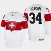 switzerland hockey dean kukan 2022 iihf world championship home jersey white