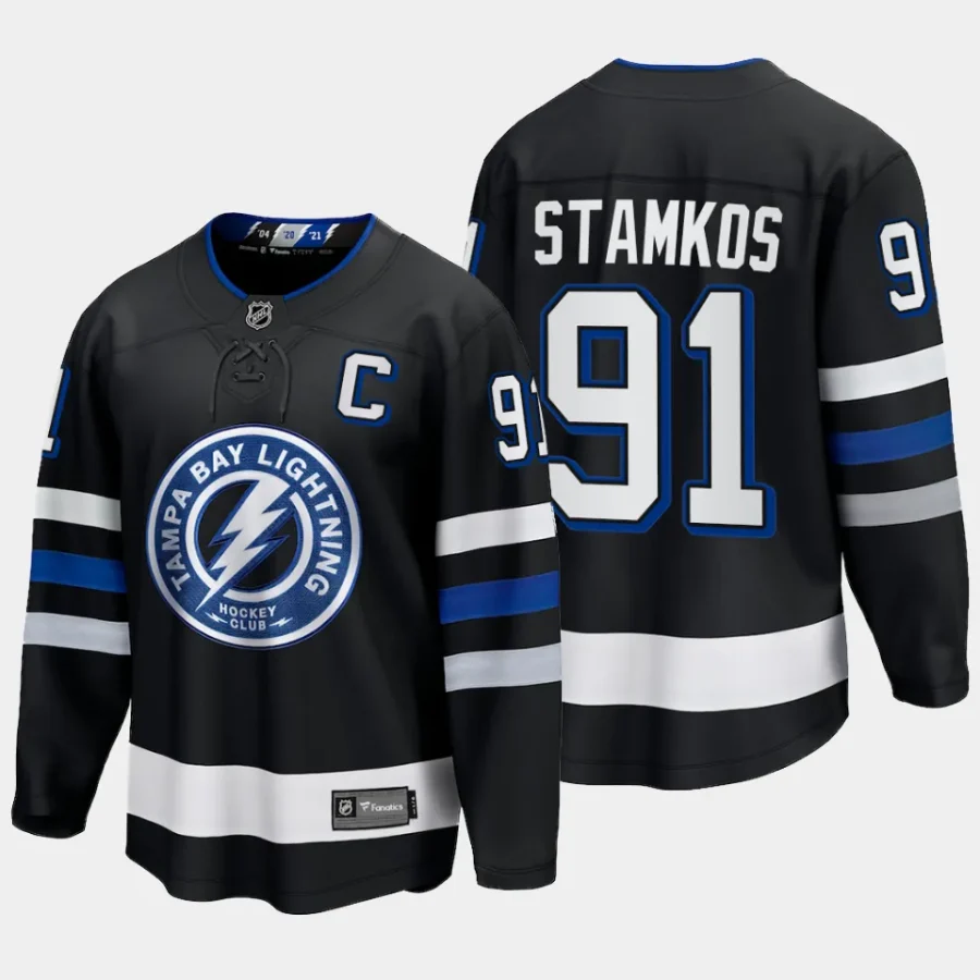 tampa bay lightning steven stamkos alternate 2023 24 premier breakaway jersey black