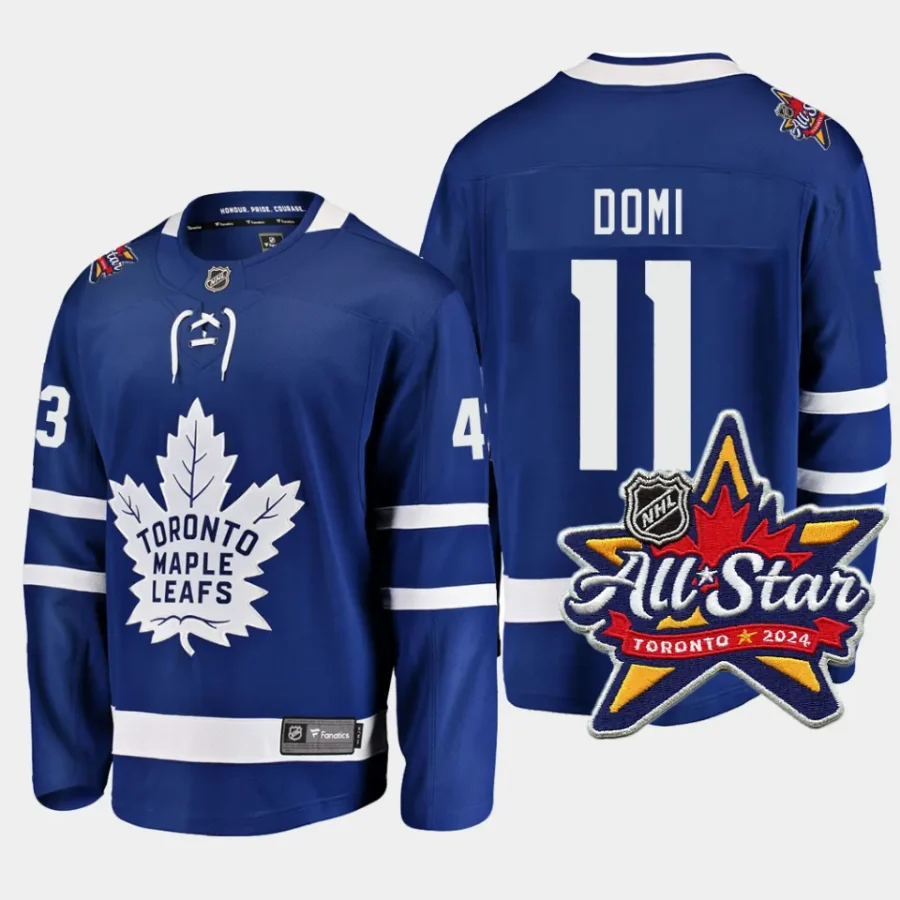 toronto maple leafs max domi 2024 nhl all star patch home breakaway player jersey royal