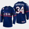 usa hockey thomas bordeleau 2022 iihf world championship away jersey navy